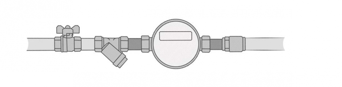 Схема установки водосчетчиков